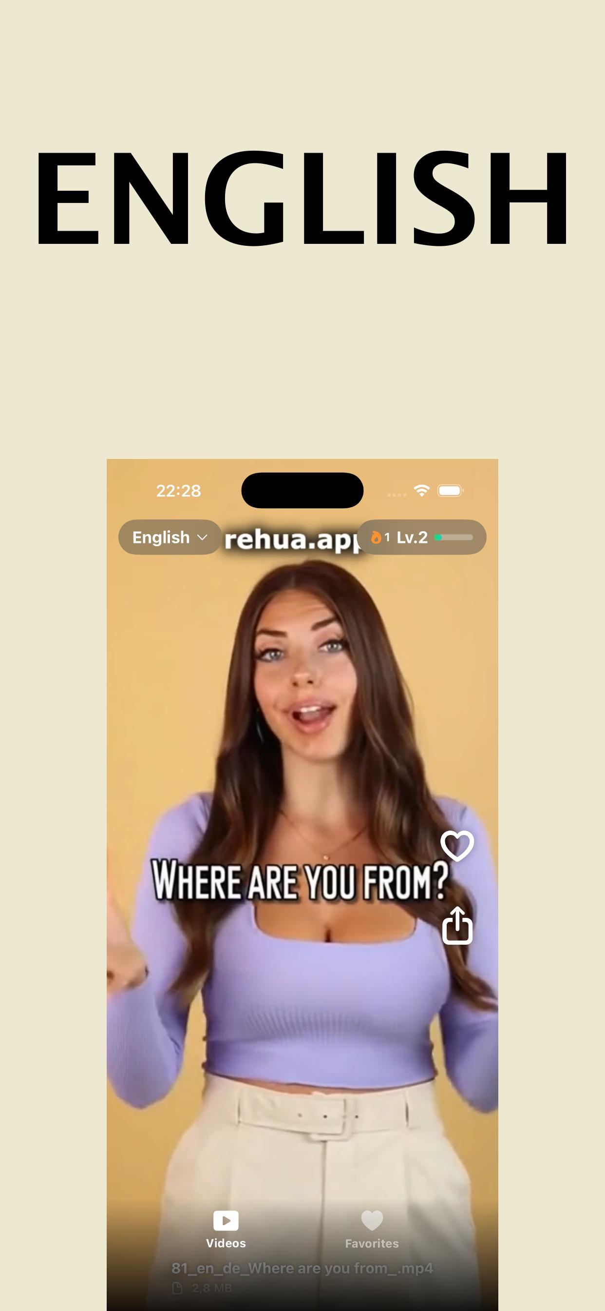 Learn Chinese by short videos - Rehua app