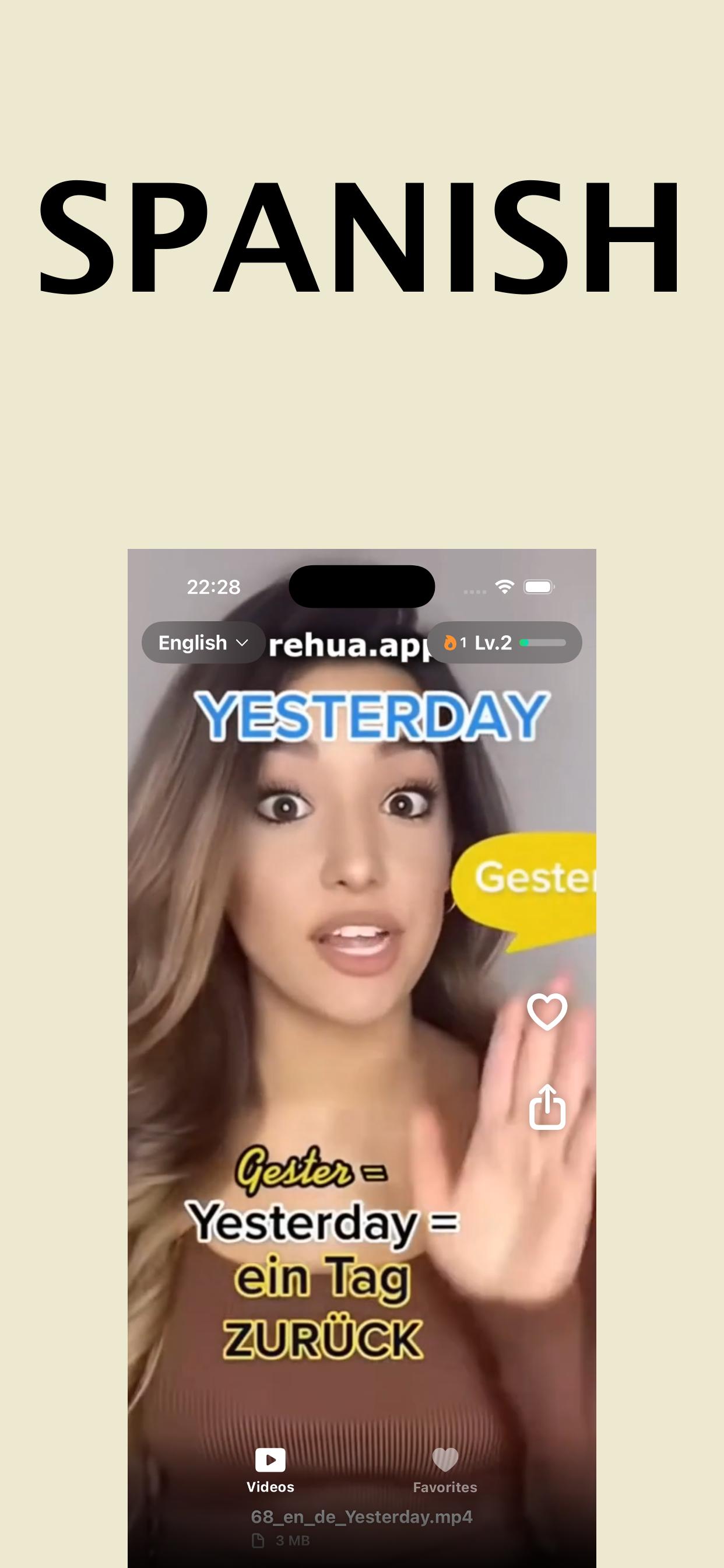Learn English by short videos - Rehua app